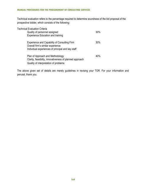 Procedure for the procurement of consulting service - DOH