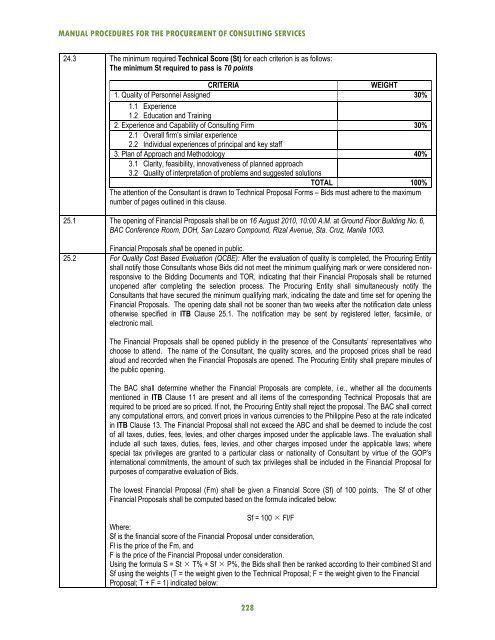 Procedure for the procurement of consulting service - DOH