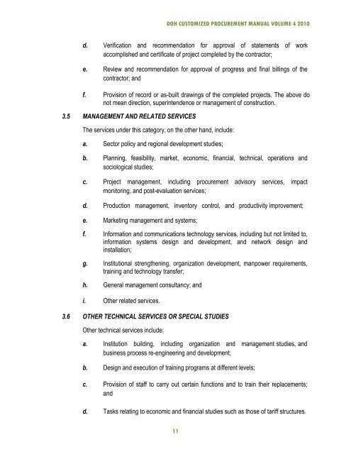 Procedure for the procurement of consulting service - DOH