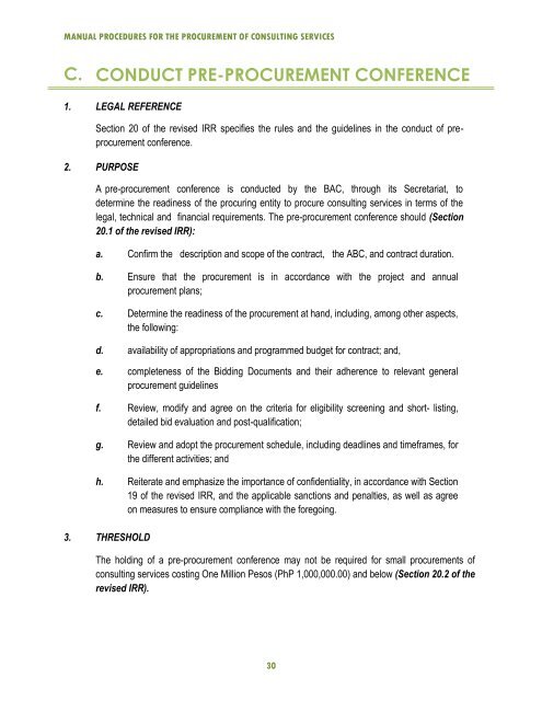 Procedure for the procurement of consulting service - DOH