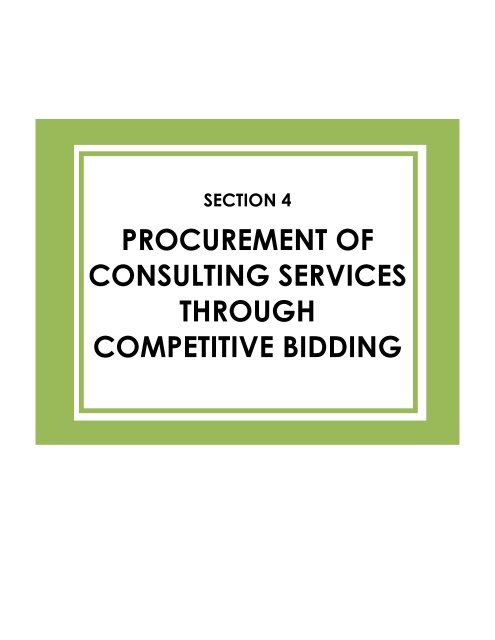 Procedure for the procurement of consulting service - DOH