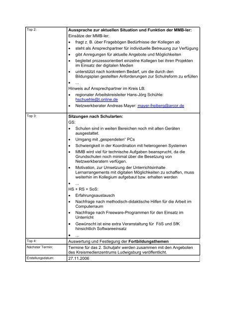 Protokoll des regionalen Arbeitskreises Multimedia - Schule und ...