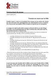 CommuniquÃ© de presse Travaux en cours sur la Ville