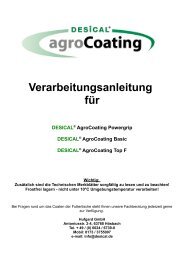 Verarbeitungshinweise Agrocoating