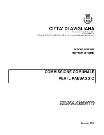 Regolamento commissione del paesaggio.pdf - Comune di Avigliana