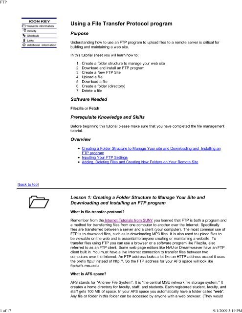 Using a File Transfer Protocol program - Michigan State University