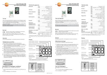 Korte gebruiksaanwijzing testo 174