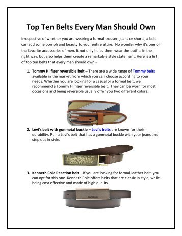 Top Ten Belts Every Man Should Own