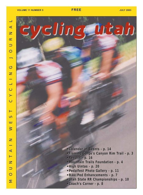 July 2003 Issue - Cycling Utah