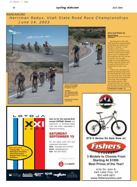 July 2003 Issue - Cycling Utah