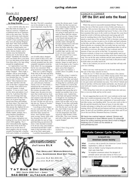 July 2003 Issue - Cycling Utah