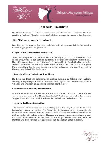 checkliste hochzeit