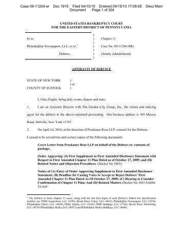 Case 09-11204-sr Doc 1915 Filed 04/15/10 Entered ... - Pnreorg.com