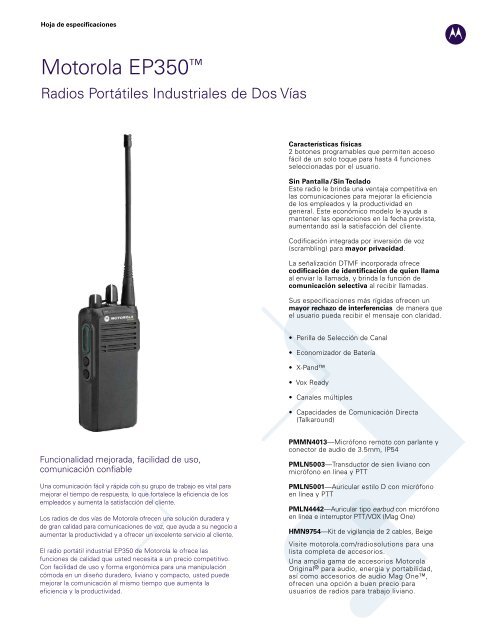 Motorola EP350â¢ - Motorola Solutions