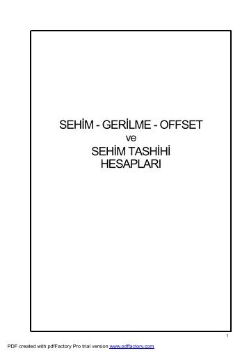 Sehim-Gerilme-Offset Hesapları