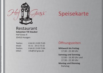 Unsere Speisekarte (PDF) - Restaurant im Hof Grass