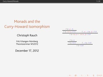 Monads and the Curry-Howard Isomorphism
