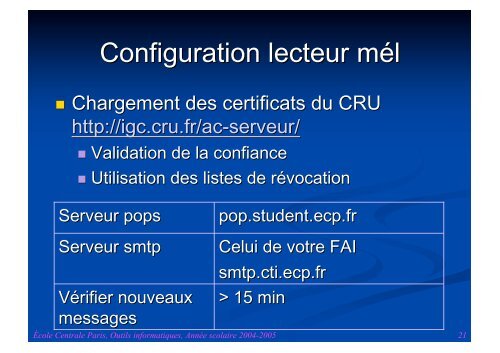 Les outils informatiques Ã  l'ECP - VIA Centrale RÃ©seaux