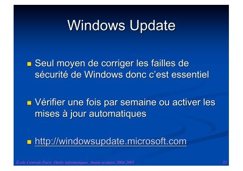 Les outils informatiques Ã  l'ECP - VIA Centrale RÃ©seaux