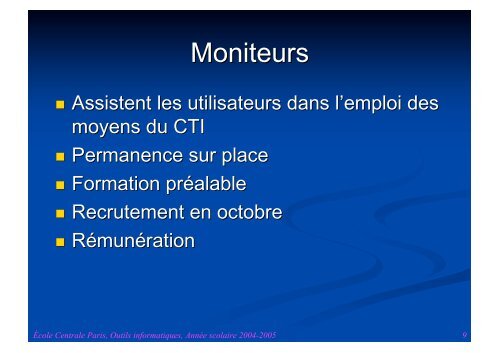 Les outils informatiques Ã  l'ECP - VIA Centrale RÃ©seaux