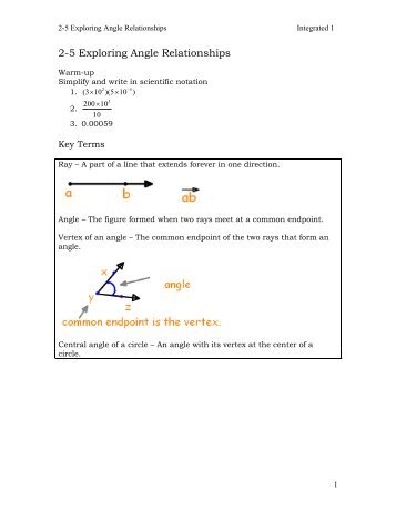 2-5 Exploring Angle Relationships notes