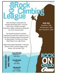 rock climbing league flyer - City of Oviedo