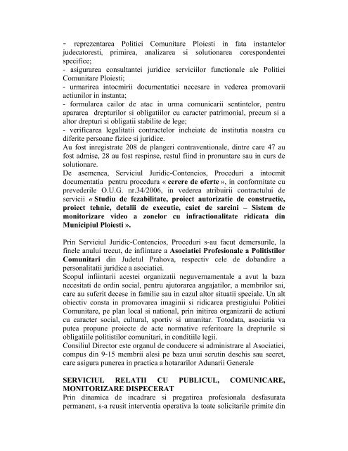 Raportul administratiei locale 2007 - Ploiesti.ro