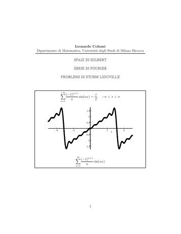 Leonardo Colzani Dipartimento di Matematica, Universit`a degli ...