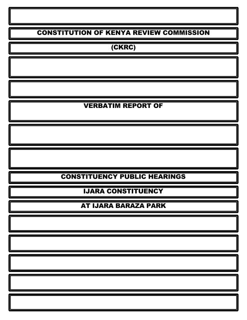 Constitution Of Kenya Review Commission Ckrc Constitutionnet
