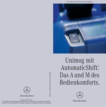 Unimog mit AutomaticShiftÂ®. Das A und M des ... - Mercedes Benz