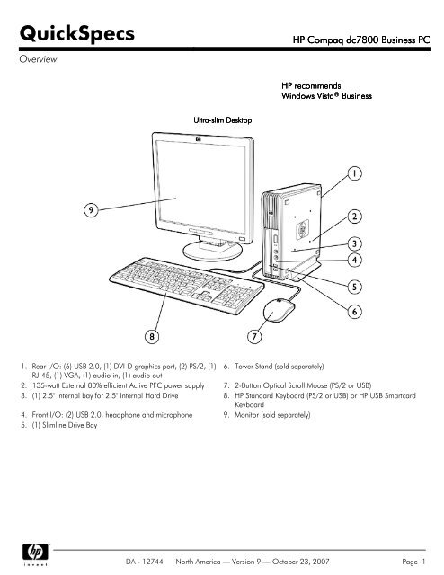 HP Compaq dc7800 Business PC - Nts