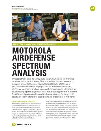 Spectrum Analysis Module - Motorola Solutions