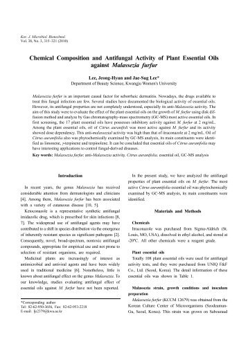 Chemical Composition and Antifungal Activity of Plant Essential Oils ...