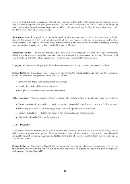 WebExp2 Experimenter's Manual - School of Informatics - University ...