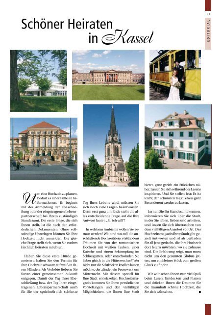 Schöner Heiraten Kassel - Hochzeitsmagazin Kassel