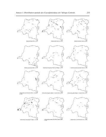 Annexe 1. Distribution spatiale des Caesalpinioideae de l'Afrique ...