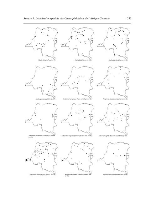 Annexe 1. Distribution spatiale des Caesalpinioideae de l'Afrique ...