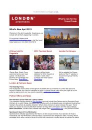 April 2013 Travel Trade Newsletter - London & Partners