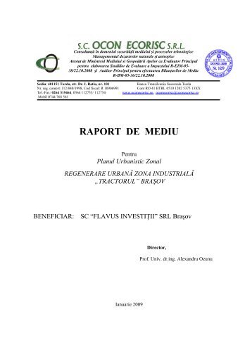 RAPORT DE MEDIU - Primaria Municipiului Brasov