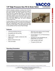 High Pressure Fill & Drain Valves - Vacco