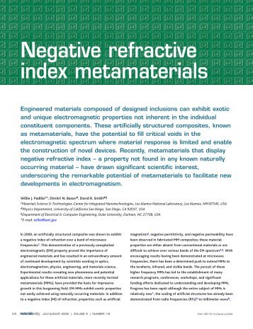 Negative refractive index metamaterials - Dimitri Basov Lab