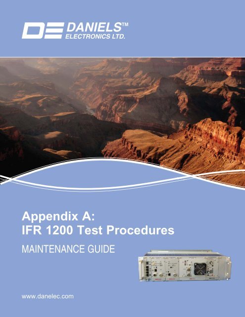 Appendix A: IFR 1200 Test Procedures - Daniels Electronics