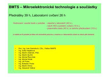 PÃ…Â™ednÃƒÂ¡Ã…Â¡ka 01 - ÃƒÂšstav mikroelektroniky | TechnickÃƒÂ¡ 3058/10 ...