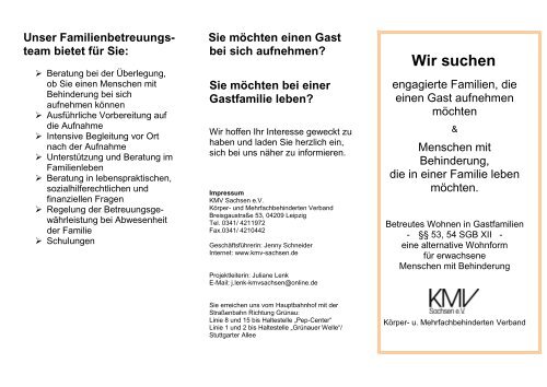 Flyer - und Mehrfachbehinderten Verband