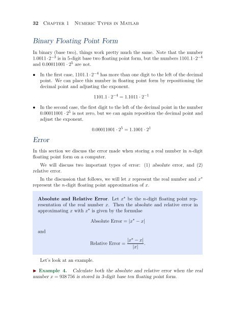 1.3 Floating Point Form