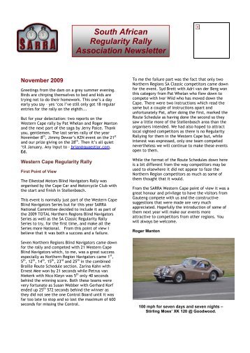 South African Regularity Rally Association Newsletter - The South ...