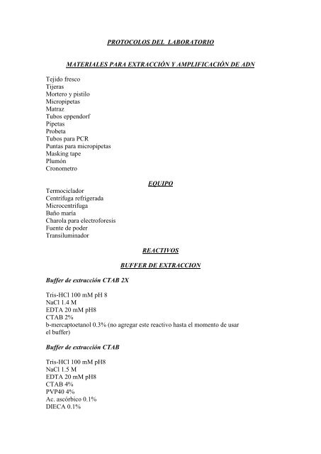 Protocolos del Laboratorio - UNAM