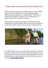 Things you have to understand for your Fly Fishing Lessons