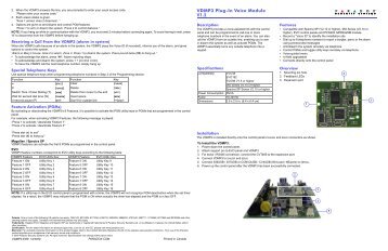 VDMP3 Plug-In Voice Module: Reference and Installation Manual