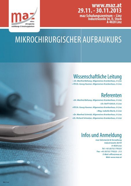 mikrochirurgischer aufbaukurs - MAZ - mikrochirurgisches ...